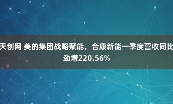 天创网 美的集团战略赋能，合康新能一季度营收同比劲增220.56%